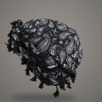 Black paisley tassel turban