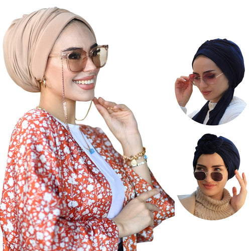 Caramel Dubai pre-tied turban