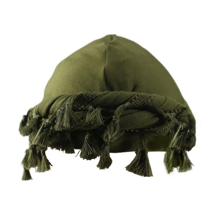 Green vintage twist turban with tassels
