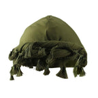 Green vintage twist turban with tassels
