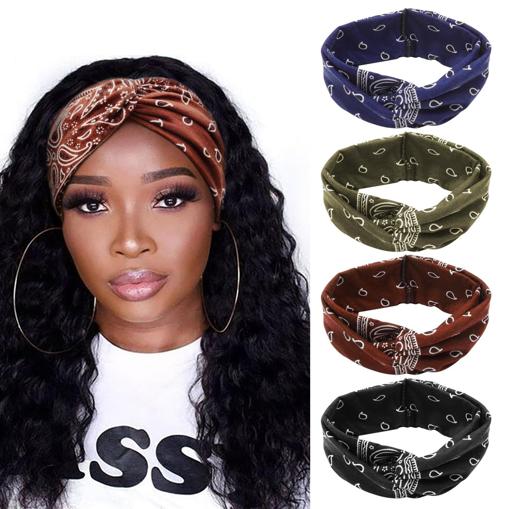 Boho floral knotted cotton headbands 4-pack, view 4