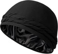 Black satin-lined halo turban