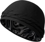 Black satin-lined halo turban