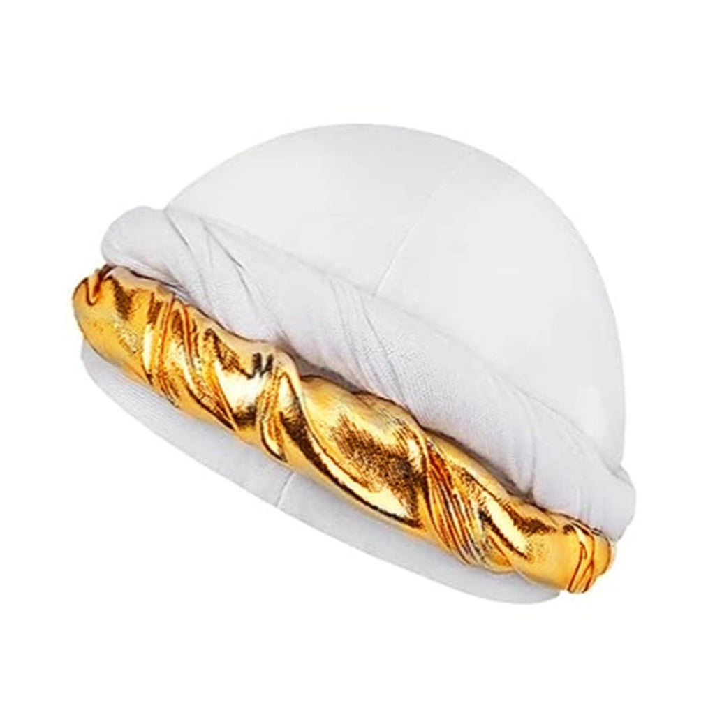 White halo turban with twisted gold band